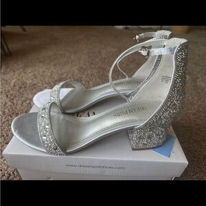 Women’s Silver Rhinestone heels size 9